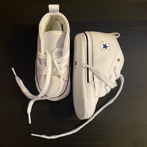 Baby white leather converse